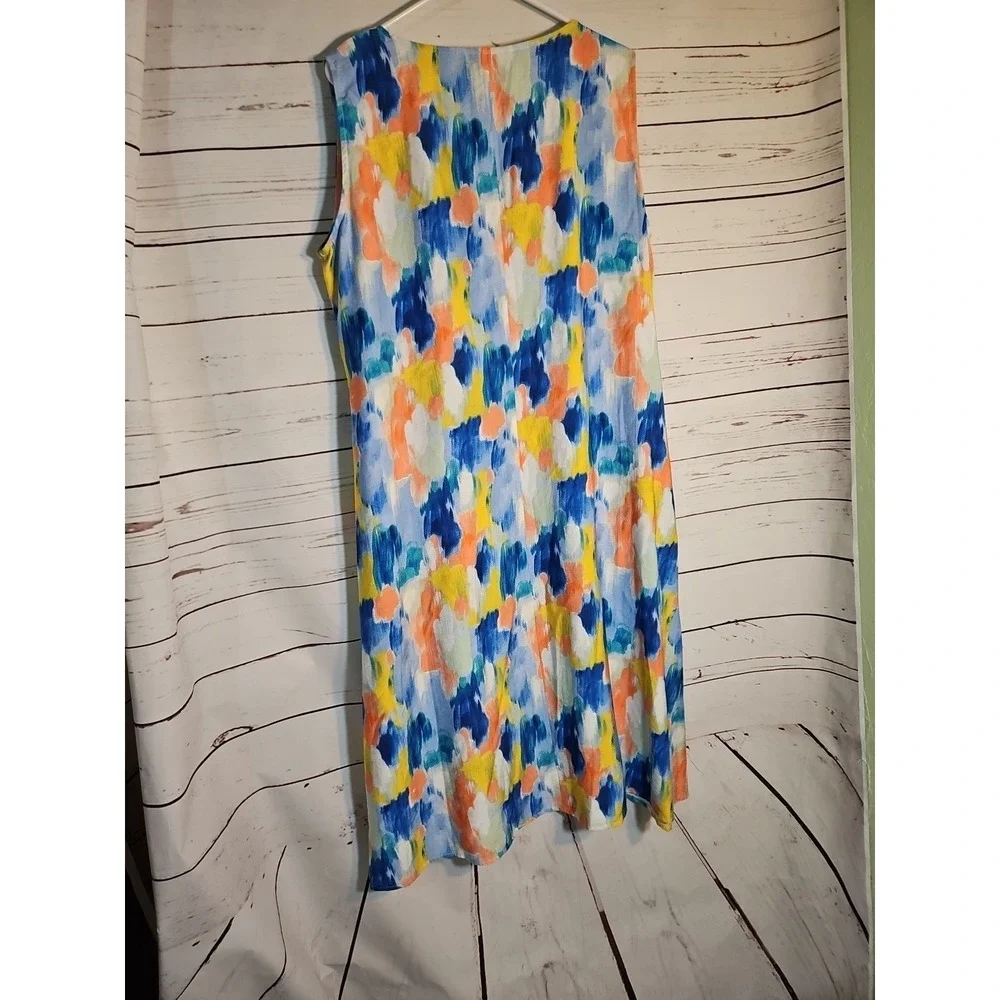 KLEIO Womens XXL Abstract Painterly‎ Print Sleeveless Midi Dress - Picture 5 of 11